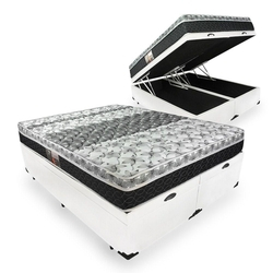 Cama Box Com Baú Queen + Colchão De Molas - Castor - Class Tecnopedic One Face 158x198x67cm Branco Menor preço em Cama Box Com Baú Queen + Colchão De Molas - Castor - Class Tecnopedic One Face 158x198x67cm Branco