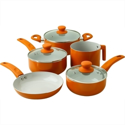 Jogo de Panelas Lugano Laranja 5 Peças - La Cuisine Menor preço em Jogo de Panelas Lugano Laranja 5 Peças - La Cuisine