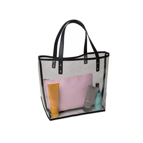 clear glitter tote bolsa