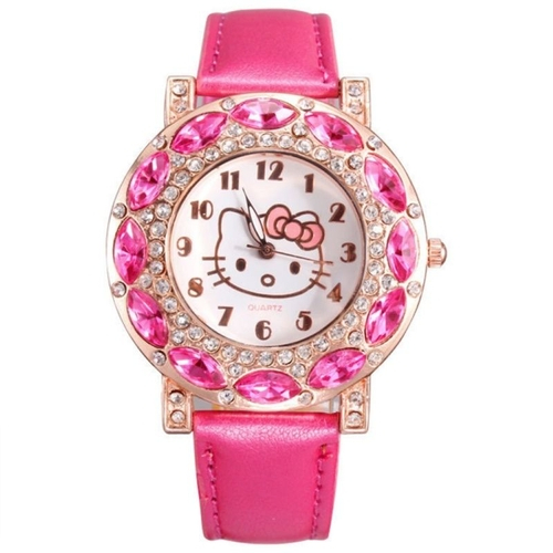 Qual o preço do(a)Hello Kitty Kids Girl Rhinestone Algarismos Arábicos Pulseira De Couro Falso Relógio De Quartzo Hello Kitty Kids Girl Rhinestone Algarismos Arábicos Pulseira De Couro Falso Relógio De Quartzo