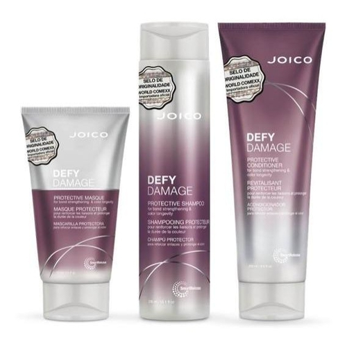 Qual o preço do(a)Kit Defy Damage Joico: Shampoo 300 ml + Condicionador 250 ml + Mascara 150 ml Kit Defy Damage Joico: Shampoo 300 ml + Condicionador 250 ml + Mascara 150 ml