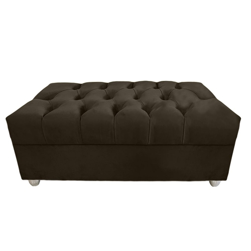 Calçadeira Baú Lille Capitonê Solteiro 90cm Suede Marrom Menor preço em Calçadeira Baú Lille Capitonê Solteiro 90cm Suede Marrom