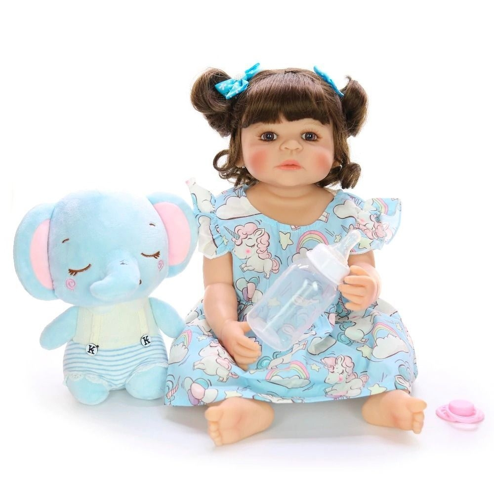 Boneca Bebe Reborn Original Silicone Realista Unicórnio com 55 CM