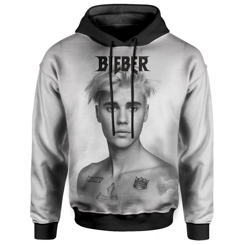 b&w face moletom com capuz