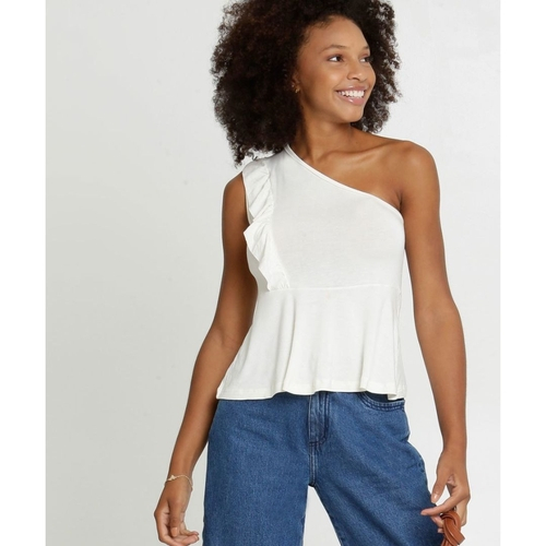Blusa um ombro só babado Clearance