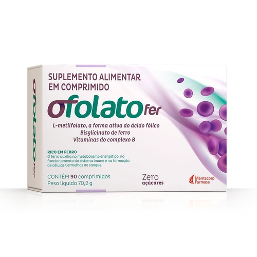 Ofolato+Ferro 90cpr - Hiperdrogras Drogarias