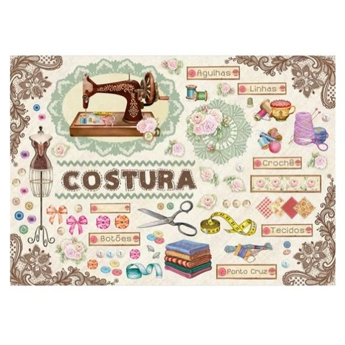 Papel Decoupage Pd 1031 Costura 34 3x49 Litoarte Nas Americanas