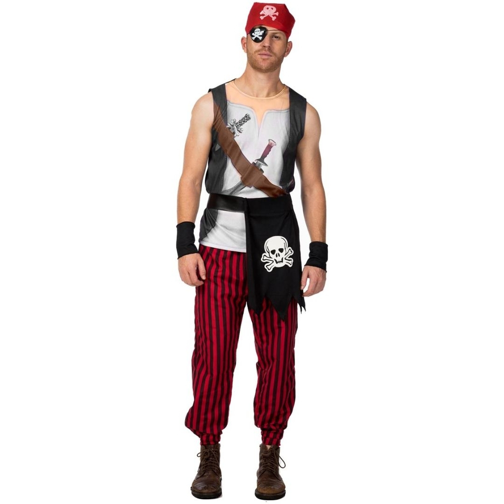 Fantasia de Pirata Adulto Masculino Com Bandana e Cinto Festa Carnaval  Manequim 40 no Shoptime