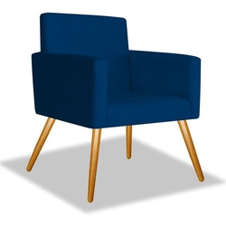 Poltrona Cadeira Nina Para Recepção Quarto Pé Palito Decorativa Sala Consultório Suede Azul Marinho - BC Decor é boa?