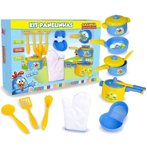 Jogo De Cozinha Infantil Kit Panelinhas e Comidinhas