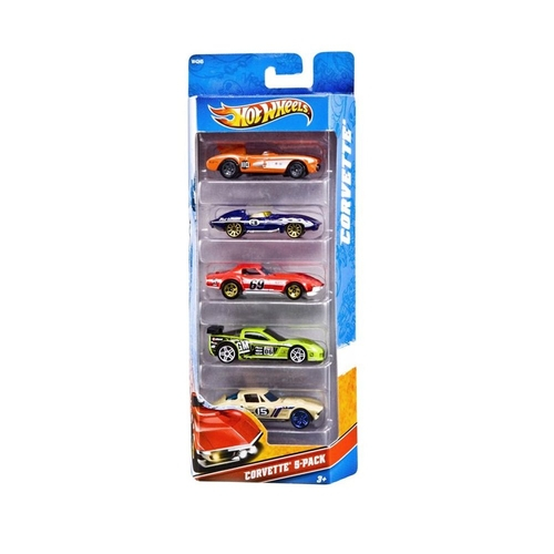 Conjunto com 5 Carrinhos Hot Wheels - Monster Trucks - Corvette