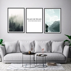 Quadro 60x120cm Lugar de Paz com frase- Decorativo Moldura Preta com vidro Menor preço em Quadro 60x120cm Lugar de Paz com frase- Decorativo Moldura Preta com vidro