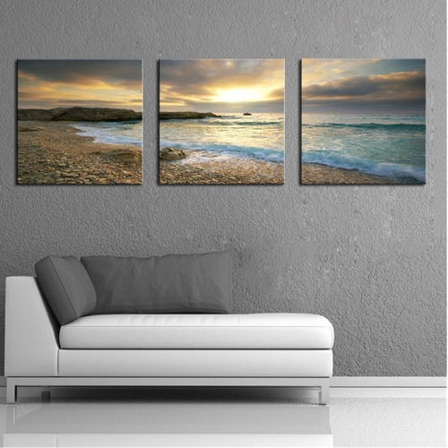 Get Cena da praia da lona arte da parede HD