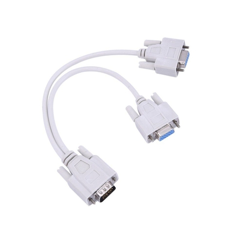 VGA Splitter Y Adapter Video Monitor Dual Screen AUX CABLE 15-PIN SVGA