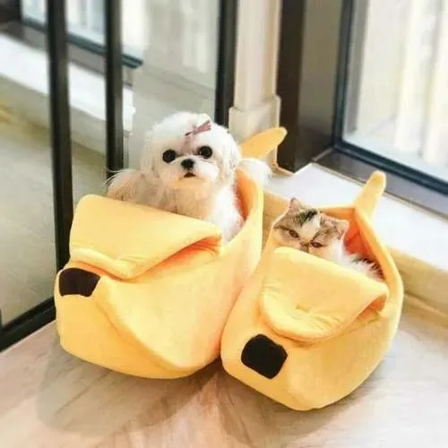 Cama Pet Caminha para Cachorro Gato Banana Casinha Toca Cão nas americanas