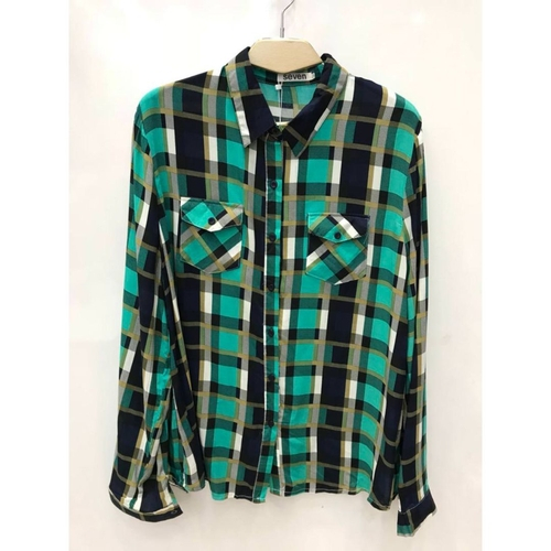 camisa xadrez viscose feminina