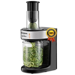Cortador Fatiador Espiral Spiralizer Elétrico Prático Recipiente 1,5 Litros 127V Inox 3 Lâminas 80W Estilo Macarrão Legumes Cenoura Abobrinha Lançamento Moderno Cozinha Mondial Menor preço em Cortador Fatiador Espiral Spiralizer Elétrico Prático Recipiente 1,5 Litros 127V Inox 3 Lâminas 80W Estilo Macarrão Legumes Cenoura Abobrinha Lançamento Moderno Cozinha Mondial