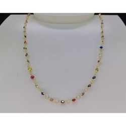 Gargantilha Ouro 18k 750 45cm Com Zircônias 3mm Coloridas - 50cm Menor preço em Gargantilha Ouro 18k 750 45cm Com Zircônias 3mm Coloridas - 50cm