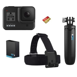 Câmera Digital GoPro Hero 8 Black 12MP, 4K + Bateria Extra + Cartão SD 32GB + Shorty + Faixa Menor preço em Câmera Digital GoPro Hero 8 Black 12MP, 4K + Bateria Extra + Cartão SD 32GB + Shorty + Faixa