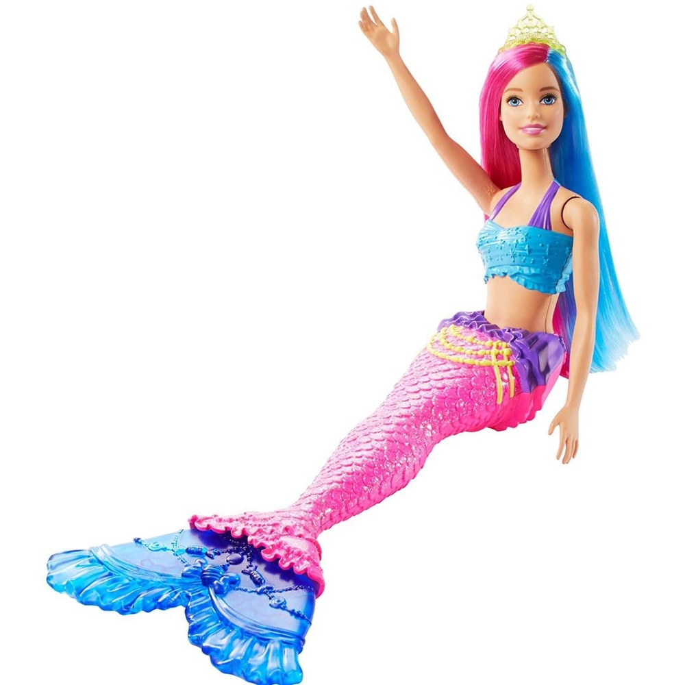 FANTASIA BARBIE SEREIA CONJUNTO PINK AZUL SAIA BABADOS LUXO