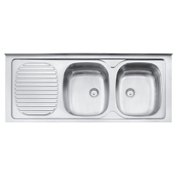 Menor preço em Pia Stratta de Apoio Aço Inox 120x50cm 2 Cubas