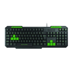 TC243 - Teclado Gamer Multilaser Com Hotkeys Multimidia Slim Preto/Verde - TC243 Menor preço em TC243 - Teclado Gamer Multilaser Com Hotkeys Multimidia Slim Preto/Verde - TC243