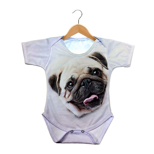 Body Bebe Cachorro Pug Bege Na Americanas Empresas