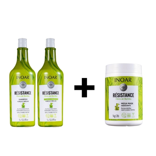 Qual o preço do(a)Kit Inoar Résistance Fibra de Bambu Salon Duo 2x1L + Máscara Kit Inoar Résistance Fibra de Bambu Salon Duo 2x1L + Máscara