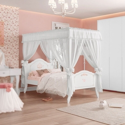 Cama Infantil Juvenil Princesa Encantada com Dossel MDF Pura Magia Menor preço em Cama Infantil Juvenil Princesa Encantada com Dossel MDF Pura Magia