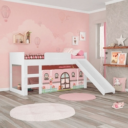 Cama Infantil com Escorregador Doce Casinha Joy Pura Magia Menor preço em Cama Infantil com Escorregador Doce Casinha Joy Pura Magia