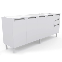 Gabinete de Cozinha Colormaq Roma para Pia de 2,00m em Aço Branco Menor preço em Gabinete de Cozinha Colormaq Roma para Pia de 2,00m em Aço Branco