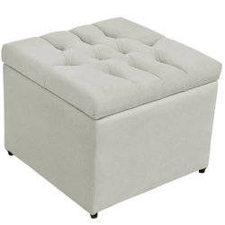 Puff Baú Porta Objetos L02 Captonê 48x48 cm Suede Bege - Lyam Decor é boa?