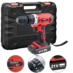 Furadeira Parafusadeira de Impacto 3/8" Bivolt à bateria 21V com maleta PF-09M Mondial Menor preço em Furadeira Parafusadeira de Impacto 3/8" Bivolt à bateria 21V com maleta PF-09M Mondial