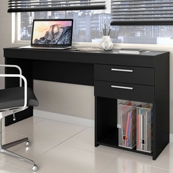 Escrivaninha Notavel com 2 Gavetas ideal para Escritorio Preto Menor preço em Escrivaninha Notavel com 2 Gavetas ideal para Escritorio Preto