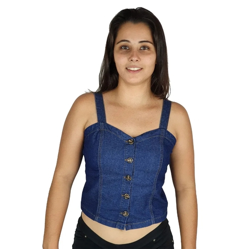 blusinhas jeans de alcinha