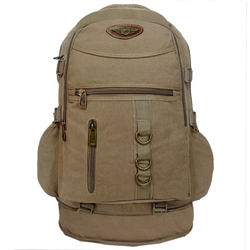 Mochila Kvn Ja3002 Bege Lona Camping Reforçada 50 Litros Menor preço em Mochila Kvn Ja3002 Bege Lona Camping Reforçada 50 Litros