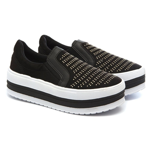 tenis preto feminino brilhante