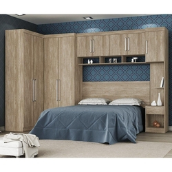 Quarto Modulado Casal Módena 6 Pçs Comp. 6 - Nogal Touch Menor preço em Quarto Modulado Casal Módena 6 Pçs Comp. 6 - Nogal Touch