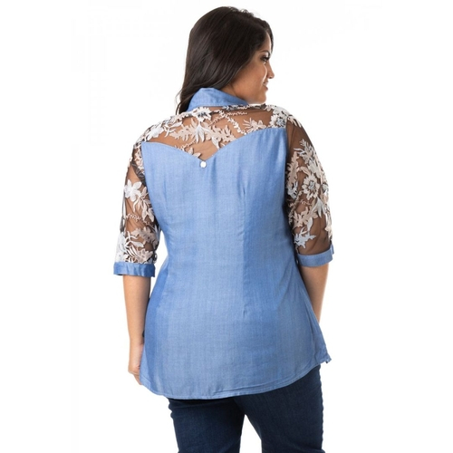 blusas jeans femininas plus size