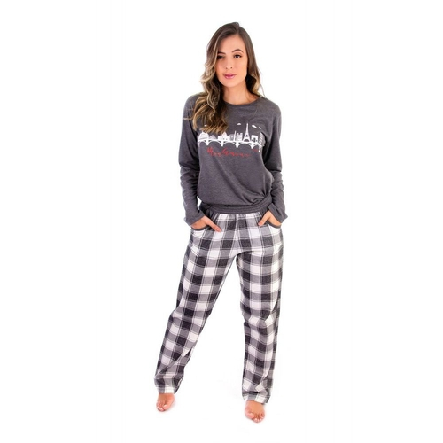 pijama flanelado feminino xadrez