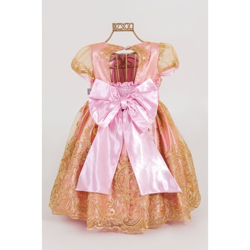 vestido de florista dourado