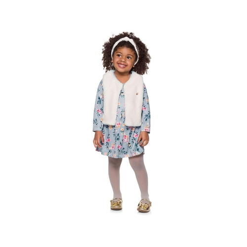 vestido manga longa com colete