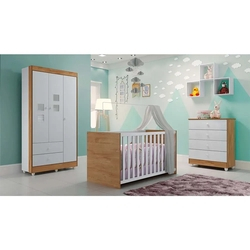Quarto de Bebê Completo Branco/Naturale C/Guarda Roupa 3 Portas, Cômoda e Berço Mini Cama Life Tigus Baby - Branco é boa?