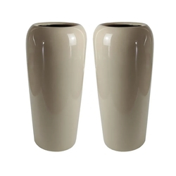 Kit 2 Vasos de Fibra Vidro Cachepot Vietnamita Areia 63x28cm Menor preço em Kit 2 Vasos de Fibra Vidro Cachepot Vietnamita Areia 63x28cm