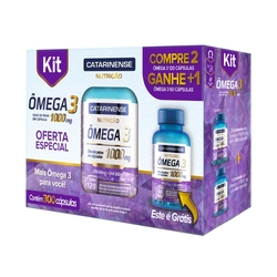 Kit de Ômega 3 1000mg 300 Cápsulas - Catarinense Menor preço em Kit de Ômega 3 1000mg 300 Cápsulas - Catarinense