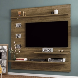 Estante Home Theater Suspenso para TV Até 60 Polegadas Interativo Valdemóveis Ipê Menor preço em Estante Home Theater Suspenso para TV Até 60 Polegadas Interativo Valdemóveis Ipê