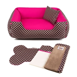 Enxoval Cama Pet Cachorro Gato Senhor Bicho Dupla Face Lola - P - Marrom Poá Pink é boa?