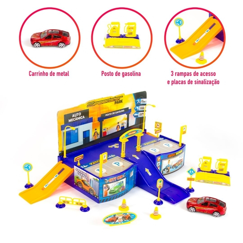 Pista de Carrinhos com Looping Speedster com 4 carrinhos Polibrinq