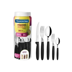 Faqueiro Inox Tramontina Ipanema Preto 30 Peças Menor preço em Faqueiro Inox Tramontina Ipanema Preto 30 Peças