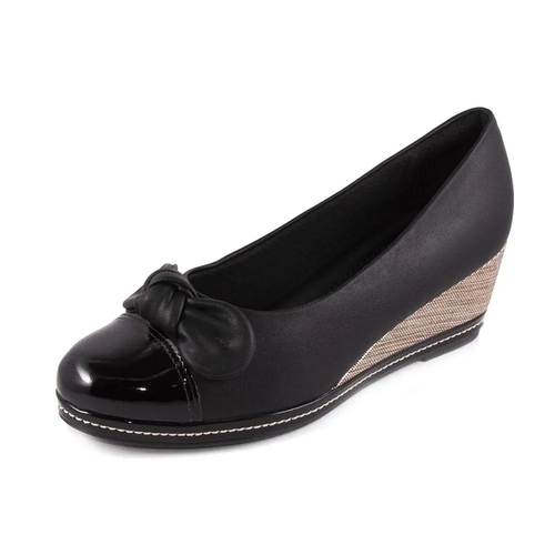 sapato piccadilly anabela preto